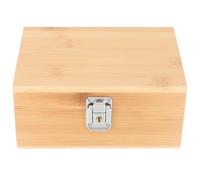 FONDOTIN Caja Humidor Portátil de Madera Natural 17.9x8.3x12.7 Cm Resistente al Desgaste, Reutilizable para Cigarros, Estuche Profesional para Viaje Diseño Práctico y Textura de Veta