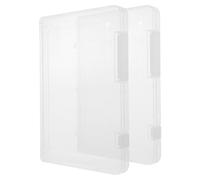 FONDOTIN Cajas de Almacenamiento de Plástico para Cuentas y Rompecabezas, 2 Unidades Transparentes Tapa, Organizadores Multiusos para Oficina y Manualidades