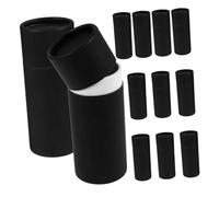 FONDOTIN Cajas de Tubo de Papel para Aceites Esenciales 12 Unidades 50ml Negro, Embalaje Cilíndrico Reutilizable, Caja Redonda para Perfumes y Cosméticos, Embalaje para Obsequio en Salud