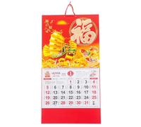 FONDOTIN Calendario Chino Estilo Vintage Año Serpiente Colgante con Cuerda Calendario Pared Multi-países Festivos Calendario Decorativo para Hogar Oficina
