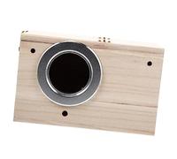 FONDOTIN Casa De Pájaro De Madera Natural para Jardín De Anidación para Periquitos y Aves Pequeñas Decoración Exterior Resistente Apertura Lateral