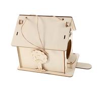 FONDOTIN Casa de Pájaros de Madera Natural sin Pintar Colgante para Jardín y Patio Decoración Rústica Nido Pequeño para Aves DIY Versátil Interior y Exterior