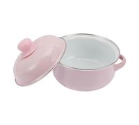 FONDOTIN Cazuela Esmaltada con Tapa Olla Retro para Guisos Resistente Altas Temperaturas Energético Mango Seguro para Cocina
