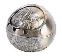 FONDOTIN Cenicero Decorativo de Elefante de Estilo Sureste Asiático Bronce Antiguo Ceniza Práctico para Escritorio Diseño Creativo para Hogar y Oficina Funcional y Decorativo