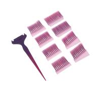 FONDOTIN Cepillo Aplicador de Tinte Cabello Profesional con Mango Ergonómico, Cerdas Sintéticas Suaves, Kit de 1 Unidad en Colores Rojo y Azul para Salón de Belleza, Aplicador de Aceite