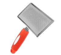 FONDOTIN Cepillo para Perros y Gatos de Acero Inoxidable Peine Quita Pelos Masajeador Seguro para Eliminar Pelo Suelto y Accesorio de Aseo para Mascotas Fácil Limpieza Grande Color Rojo