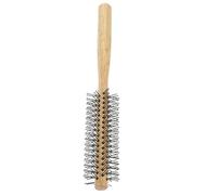 FONDOTIN Cepillo Redondo para con Mango Ergonómico de Madera Natural Cerdas de Nylon Duraderas Cepillo Enrollador Compacto para y Secado con Aire para Definidos y Diario