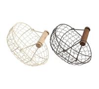 FONDOTIN Cesta de Almacenamiento Retro de Hierro para Frutas y Verduras con Diseño Creativo, Fácil de Llevar y Resistente, Adecuado para Cocina y Hogar, Pack de 2 Piezas