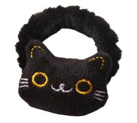 FONDOTIN Coletero Elástico Negro Diseño de Gato y Perro, Pequeño Tamaño, Banda Cabello de Mujer y Niña, Accesorio Suave de Felpa para Peinados Casuales y Deportivos
