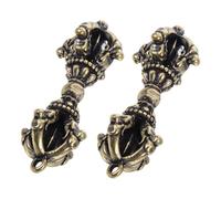 FONDOTIN Colgantes De Aleación Tibetana Phurba 2 Piezas, Medallones De Deidad Budista Antiguos, Color Latón Vintage, Amuletos Protectores Para Amantes De Lo Espiritual, Decoración y Ritual, Uso Diario