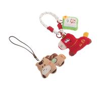 FONDOTIN Colgantes Kawaii para Teléfono Móvil 2piezas, Llavero de Peluche Caballo Zodiacal Chino 2026, Accesorio Decorativo Ligero y Resistente para Bolso, Mochila, Uso Diario y