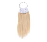 FONDOTIN Color de Cabello Real y Anillo PVC para Formación en Peluquería, 30 Piezas de Muestras de Cabello Natural para Prácticas de Tinte y Corte