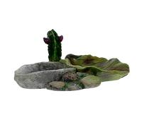 FONDOTIN Comedero De Agua y Alimento para Reptiles Resina Plato De Hidratación para Tortugas Lagartos y Serpientes Fácil De Limpiar para Uso Diario