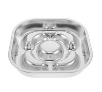 FONDOTIN Comedero Lento para Perros y Gatos 23X23 CM, Tazón de Alimentación Lenta de Acero Inoxidable Base Antideslizante, Cuenco Interactivo para Mascotas Que Comen Despacio, Adecuado para