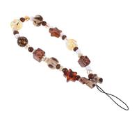 FONDOTIN Correa de Muñeca Vintage para Teléfono Cuentas Decorativas y Colgante Leopardo Cadena Resistente para Móvil Accesorios para Teléfono Portátil Uso Diario y Seguro
