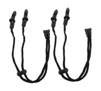 FONDOTIN Correa Elástica Ajustable para Diseño de Hebilla, Cuerda Trenzada de Plástico Negra, 3 Piezas, Lavable y Resistente al Viento para Uso en Exteriores y Ejercicio