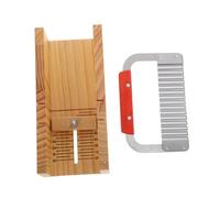 FONDOTIN Cortador de Jabón Artesanal Madera Resistente con Doble y Cuchilla Ondulada para Corte Preciso y Base Estable para Proyectos DIY