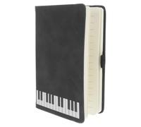 FONDOTIN Cuaderno de Partituras A6 con Tapa de Poliuretano Negra Cuaderno Temático de Música para Estudiantes y Aficionados Portátil para Notas Diario y Bocetos Adecuado para Uso