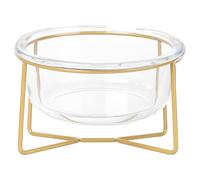 FONDOTIN Cuenco Elevado de Vidrio Inclinado para Perros y Gatos Diseño Ergonómico Antirreflujo Base Alta para Alimentación Cómoda Recipiente Duradero y Multifuncional de Apto para Mascotas