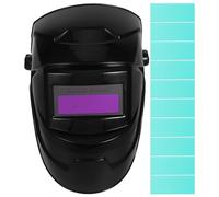 FONDOTIN de Soldadura con Oscurecimiento Automático Solar Lente Ajustable sin Escalas 1 Juego con 10 Láminas Facial para Soldadura Mig Tig y Manual Resistente y Ligera