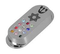 FONDOTIN Decoración Mezuzah Metálica Vintage para Coche y Viaje Ornamento Religioso Judío y Católico Regalo Significativo para Creyentes Diseño Detallado y Resistente para Exteriores