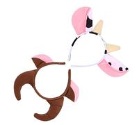 FONDOTIN Diadema Cabello Cuernos De Vaca De Peluche 2 Piezas Tamaño Estándar Para Niños y Fiestas De Halloween Accesorios Cabello Divertidos y Temáticos