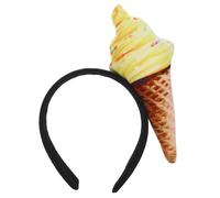 FONDOTIN Diadema de Helado Amarilla de Tela para Adultos Accesorio Cabello Multifuncional para Lavarse la Cara y Maquillaje Diseño Cómodo y Firme Adecuado para Todo Tipo de