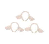 FONDOTIN Diadema Orejas de Cordero Peluda de Felpa 3 Piezas para Niñas y Adultos Accesorio de Cosplay y Disfraz para Fiestas Cumpleaños y Eventos Temáticos de Granja