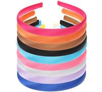 FONDOTIN Diademas sin Dientes Cubiertas de Tela 12 Piezas 1,5 Cm Color Candy Accesorios Cabeza DIY Mujeres y Niñas Manualidades para Peinados Color Aleatorio