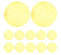 FONDOTIN Discos de Concha Natural 5 CM con Doble Agujero 50 Unidades Amarillas para Manualidades DIY Joyería Decoración de Lámparas y Campanas de Viento Cuentas Redondas Planas para