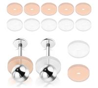 FONDOTIN Discos de Silicona para Pendientes 20 Pcs (10 Transparentes 10 Color Piel) Almohadillas Antitirones para Perforaciones, Protección contra Rozaduras y Heridas, Accesorios