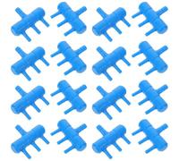 FONDOTIN Distribuidor de Oxígeno para Acuario Azul 3 Vías 8mm a 4mm Válvula Control Flujo Aire para Peceras Accesorio Bomba Aire 20 Unidades Acuario