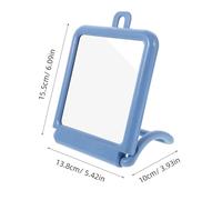 FONDOTIN Espejo de Maquillaje Plegable de de Azul Compacto y Portátil con Soporte Espejo de Escritorio para Oficina Dormitorio y Viaje