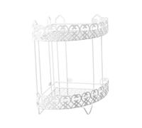 FONDOTIN Estante de Esquina para Baño de Hierro con Diseño sin Taladro Estantería de Pared Multiusos de Dos para Espacios Pequeños Repisa para Inodoro y Hogar