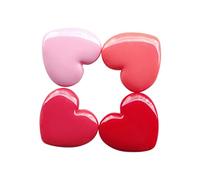 FONDOTIN Estuche Corazón Para Bálsamo Labial y Sombra De Ojos 4 Unidades Plástico Ligero Rellenable Para Mujeres y Niñas Uso Diario Viaje