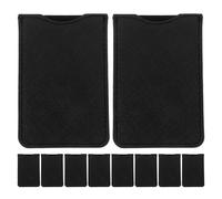 FONDOTIN Estuche Organizador de Herramientas para Pestañas y Peines Funda de Cuero PU Negra Textura Cruzada 10 Piezas Bolsa Portátil para Viaje y Almacenamiento de Accesorios de