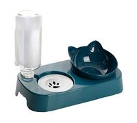FONDOTIN Evitar Tazón De Arroz Vuelque Dispensador De Agua Automático para Gatos Comedero Automático De Doble Cuenco Inclinado para Mascotas Comedero para Mascotas Cuenco Inclinado para