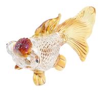 FONDOTIN Figura de Carpa de Cristal Dorada 93x24.5x48.5 Mm 72 G, Miniatura Coleccionable de Pez para Decoración de Mesa y Obsequio de Cumpleaños para Mujer, Adorno Suerte y Pisapapeles