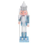 FONDOTIN Figura de Cascanueces de Madera Azul Copo de Nieve Adorno Navideño Decorativo para Sala y Oficina Figura de Soldado Cascanueces Tradicional Marioneta Navideña Elegante