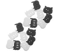 FONDOTIN Fundas Protectoras para Cepillos de Dientes Forma de Gato 16piezas | Plástico Negro y Blanco, Uso en Vacaciones y Diario, Diseño Ligero para Identificar Piezas Facilidad