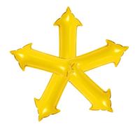 FONDOTIN Globos de Flecha Inflables Amarillos Tamaño Pequeño 18X38 CM Set de 5 Unidades para Decoración de Cumpleaños Bodas y Fiestas Globos de Aluminio Resistentes y Decorativos