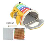 FONDOTIN Hamaca Transpirable para Pájaros Pequeños, Cama Colgante de Tela Duradera, Tamaño Pequeño Arcoíris Amarillo, Nido para Dormir en Jaulas, Adecuado para Periquitos y Loros Mascota