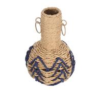 FONDOTIN Handwoven Paper Rope Vase with Iron Reinforced Structure Rustic Boho Decorative Plant Holder For Dried Flowers and Seasonal Farmhouse Table Centerpiece