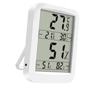 FONDOTIN Higrotermógrafo de Interior Digital Pantalla LED Termómetro de Alta Precisión Blanco Portátil Batería Adecuado para Dormitorio y Oficina Medición Temperatura y Humedad