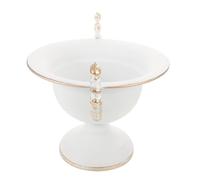 FONDOTIN Jarrón Urna de Metal Vintage con Asa Macetero Alto Estilo Europeo Retro Jardinera de Hierro para Flores Secas y Artificiales Florero con Pedestal para Decoración de Mesa y