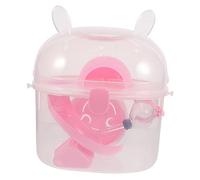FONDOTIN Jaula de hámster roedor Jaula de Transporte de hámster transportador Rata casa Hamster casita Hamster Mascota al Aire pequeña Jaula de Transporte de Mascotas el plastico Rosa