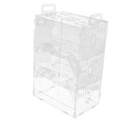 FONDOTIN Jaula de Metacrilato Transparente para Hámster con Diseño Compacto para Botella y Juguetes Ligera y Fácil de Transportar para Observar y Cuidar Pequeños Roedores