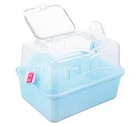 FONDOTIN Jaula para Hámster Panorámica, Caja De Transporte De Plástico Azul, Tamaño Mediano, Transportín Portátil para Mascotas Pequeñas, Uso Exterior para Hámsters y Ratones