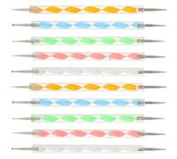 FONDOTIN Juego de 10 Herramientas para Punteado Punta Doble para Arcilla Cerámica y Pintura en Roca Punzones de Bola para Repujado y Diseño de Mandalas Adecuado para Manualidades