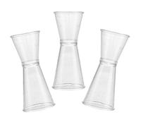 FONDOTIN Juego de 3 Vasos Vasos Medidores Dobles de Plástico PC Grandes Transparentes para Cócteles Vino Bar y Coctelería Profesional Medidor Doble para Precisión y Eficiencia Reutilizable